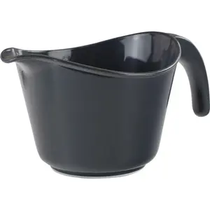 212 MAIN 8-Cup Melamine Round Plastic Batter Serving Bowl - Sturdy Thick Plastic, Double-Sided, Embossed Marks, Handy Design, Pour Spout, Detachable Handle, Charcoal Kitchen Tableware, Round Plastic Bowls