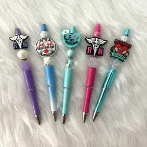 Premade beaded focal pen with different categories, characters