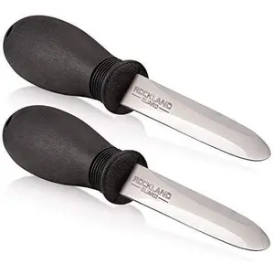 Oyster Shucking  - Oyster  Shucker for Opening Clams, Scallops, Shellfish - Stainless Steel , Non-Slip  Handle - Kitchen Tool for Chefs, Cooks - Set of 2