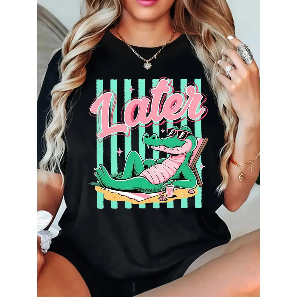 Later Gator Shirt, After A While Crocodile Tee, Trendy Viral Beach Graphic T-Shirt