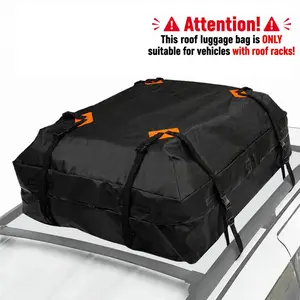 Universal 425L Car Roof Cargo Bag, Waterproof 420D Oxford Rooftop Carrier with 8 Straps for Travel & Camping