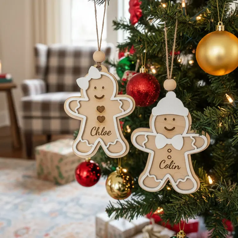 Personalized Gingerbread Ornament – Custom Name Christmas Keepsake