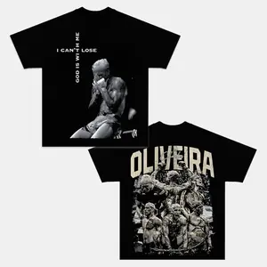 Charles Oliveira Double Sided Graphic Tee, Vintage UFC MMA Fighter T-Shirt, Do Bronx Fan Merch, God Is With Me Quote Shirt, Heavyweight Cotton Oversized Streetwear, Fight Night Fan Apparel for UFC Fans