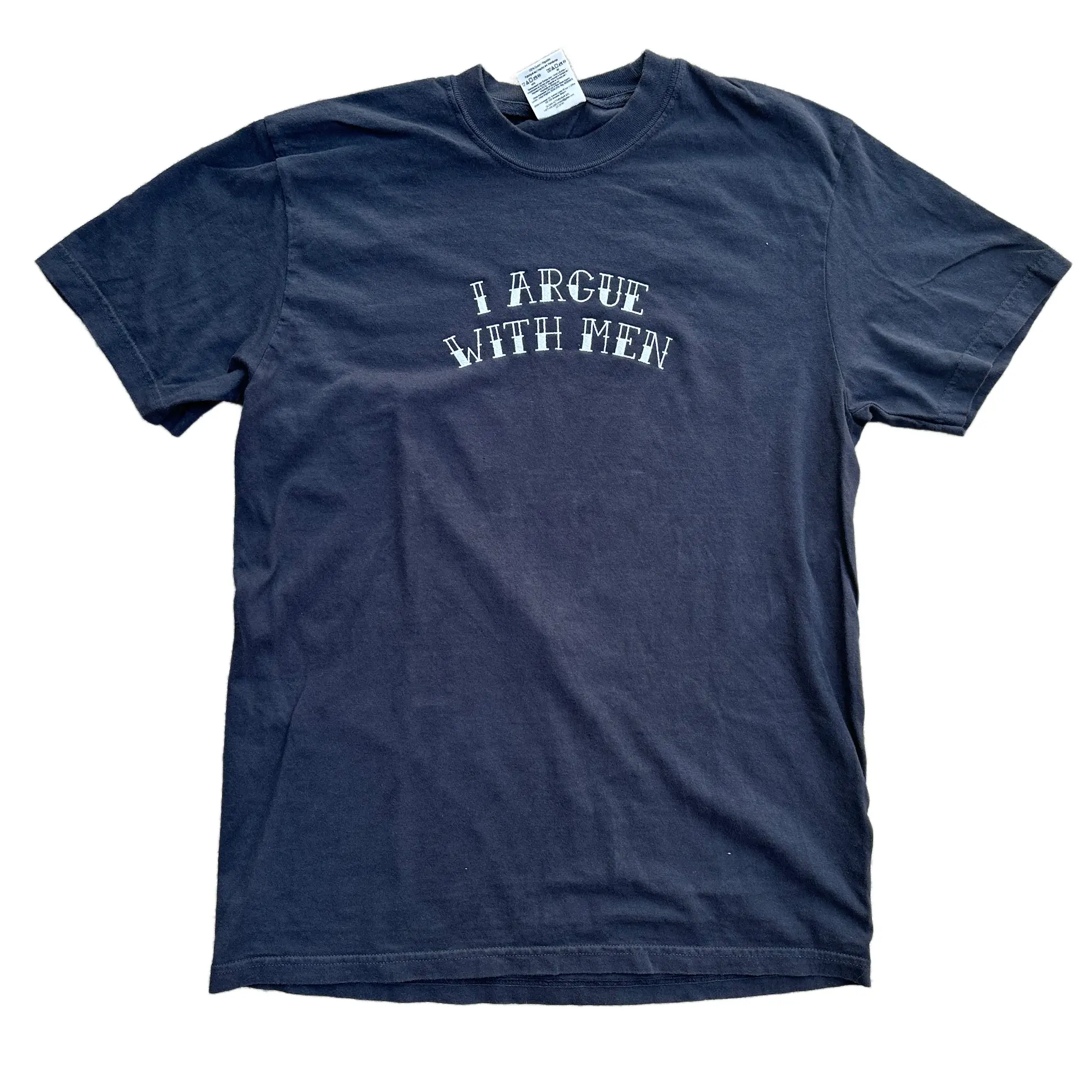 T-Shirt I Argue With Men Embroidered Comfort Color TEE, Alt Fashion, Alternative T-shirt, Womenswear,  Everyday,  Embroidery Cotton Tshirt