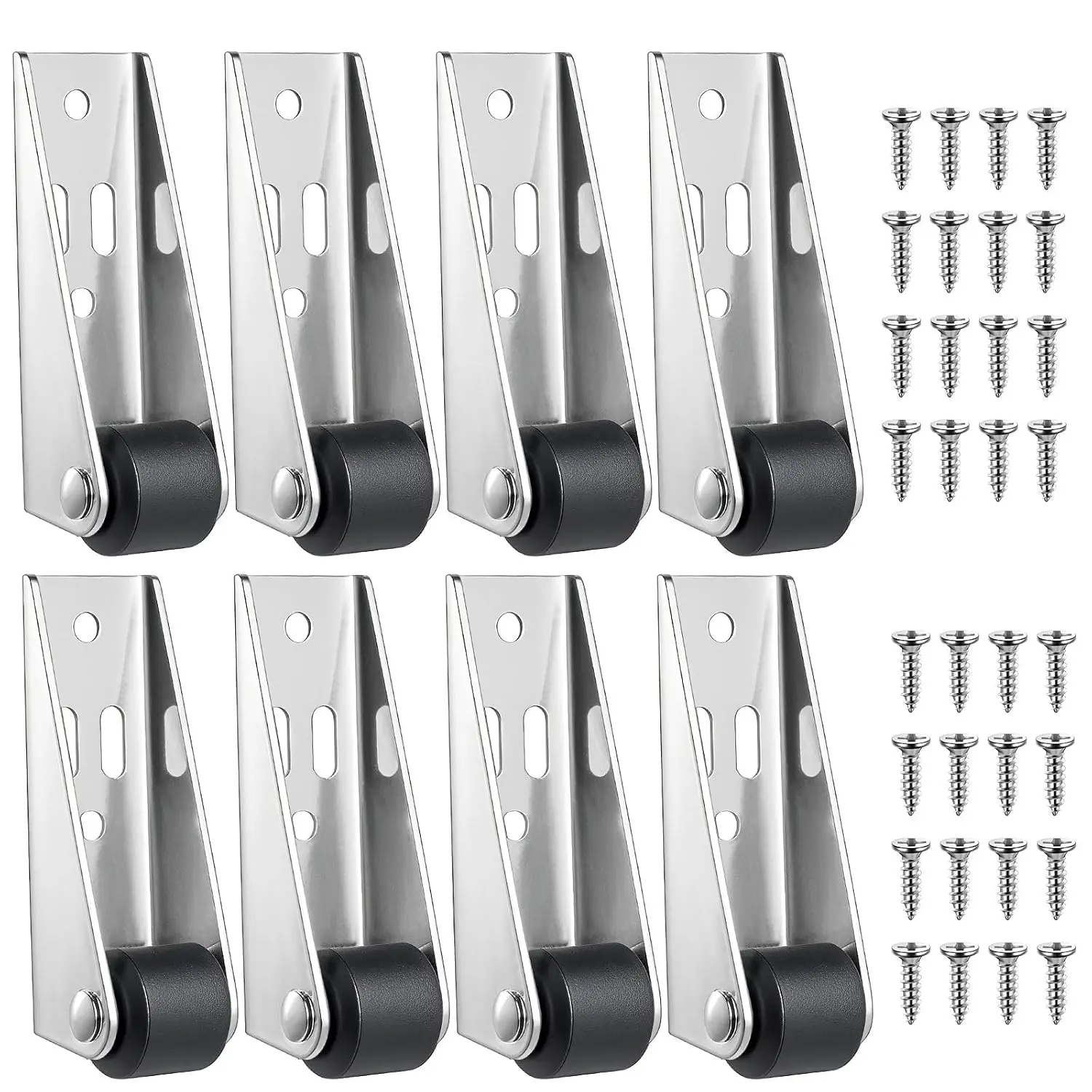 8PCS Mini Rigid Caster Wheels Low Profile, Single Direction Tiny Wheel, Non Swivel, Nylon and Steel, for Small Appliances, Furniture, DIY Project, Prevent Door Sinking and Repair
