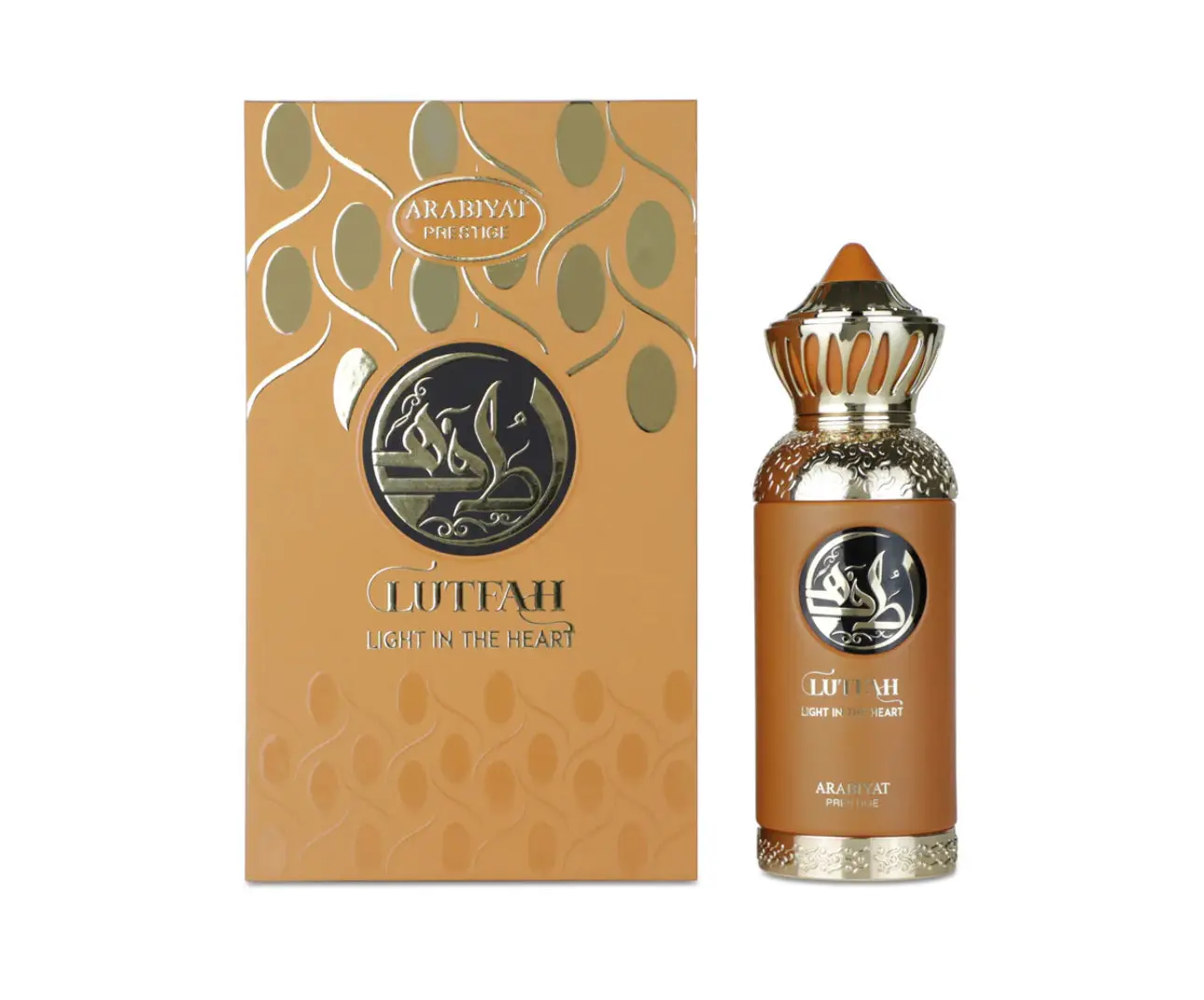 Arabiyat LutFah Light in the Heart Women's Fragrance - 80ml Prestige Edition Atomizer, Elegant Alluring Fragrance, Luxurious Rich Aromatic Spicy Scent Infused with Bourbon Vanilla & Praline, Signature Scent, Female, Atomizer Bottle, Amber Vanilla, Warm Al