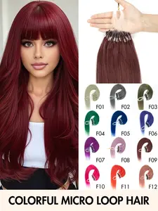 Micro Ring Micro Loop Hair Extensions Human Hair Premium Remy Quality – Zero Shedding & Tangle-Free Silky Straight Hair, Long-Lasting Natural Look with Thick Ends, Natural Looking Hair