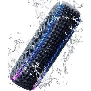 Portable Bluetooth Speaker, IPX7 Waterproof Wireless Speakers with Colorful Flashing Lights, 25W Super Bass 24H Playtime, 100ft Range, TWS Pairing for Outdoor, Home, Party, Beach, Birthday Gift