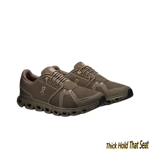 Brown Cloud-Style Running Shoes – Breathable Mesh Upper, Signature Hollow-Out Midsole & Non-Slip Rubber Outsole, Unisex Lightweight Trainers for Daily Walks & Gym Sessions