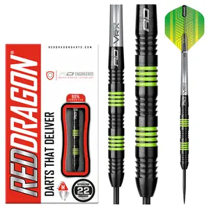 Red Dragon Darts Freestyle Steel-Tip Darts Set, Matching Components, Modern Design, Striking Colors