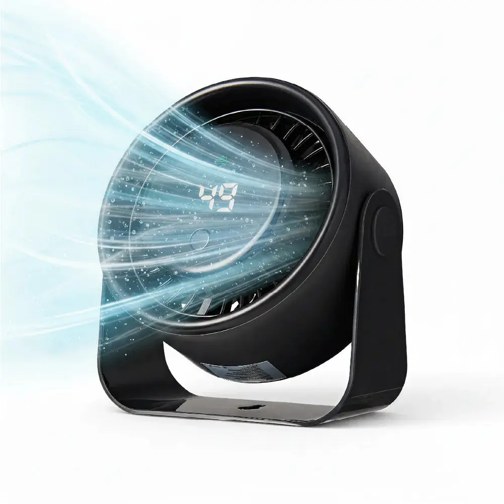 MAVIÉ Small Desk Fan, Rechargeable Quiet Mini Personal Fan With LED Digital Display, Portable Wall-Mount & Cordless Design, 5 Speeds, Long Battery Life, Travel for Office, Home, Bedroom