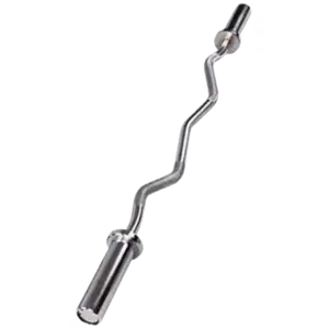 French Fitness Chrome 47" Olympic EZ Curl Bar (New)