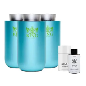 King Of Scents Aroma Essential Oils  Diffuser Operated Cordless Nebulizer Car Diffusers for Essential Oils Large Room Hotel Travel Easter Gift(Included oil10ml-4 Color) - Blue (Pack of 3)