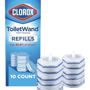 Clorox ToiletWand Disinfecting Refills, Pack of 10 - Kills 99.9% of Germs Bowl Cleaning Household Cleaner Pad