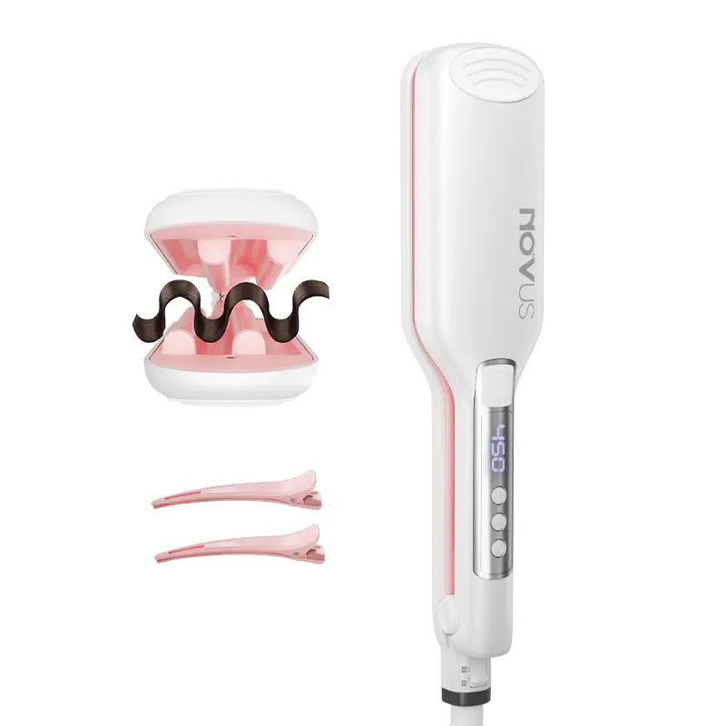 NOVUS White 0.6 inch Wave  Wand, Shallow Wave Hair Curler/Waver/Crimper with Fast Heating Ceramic Wavy