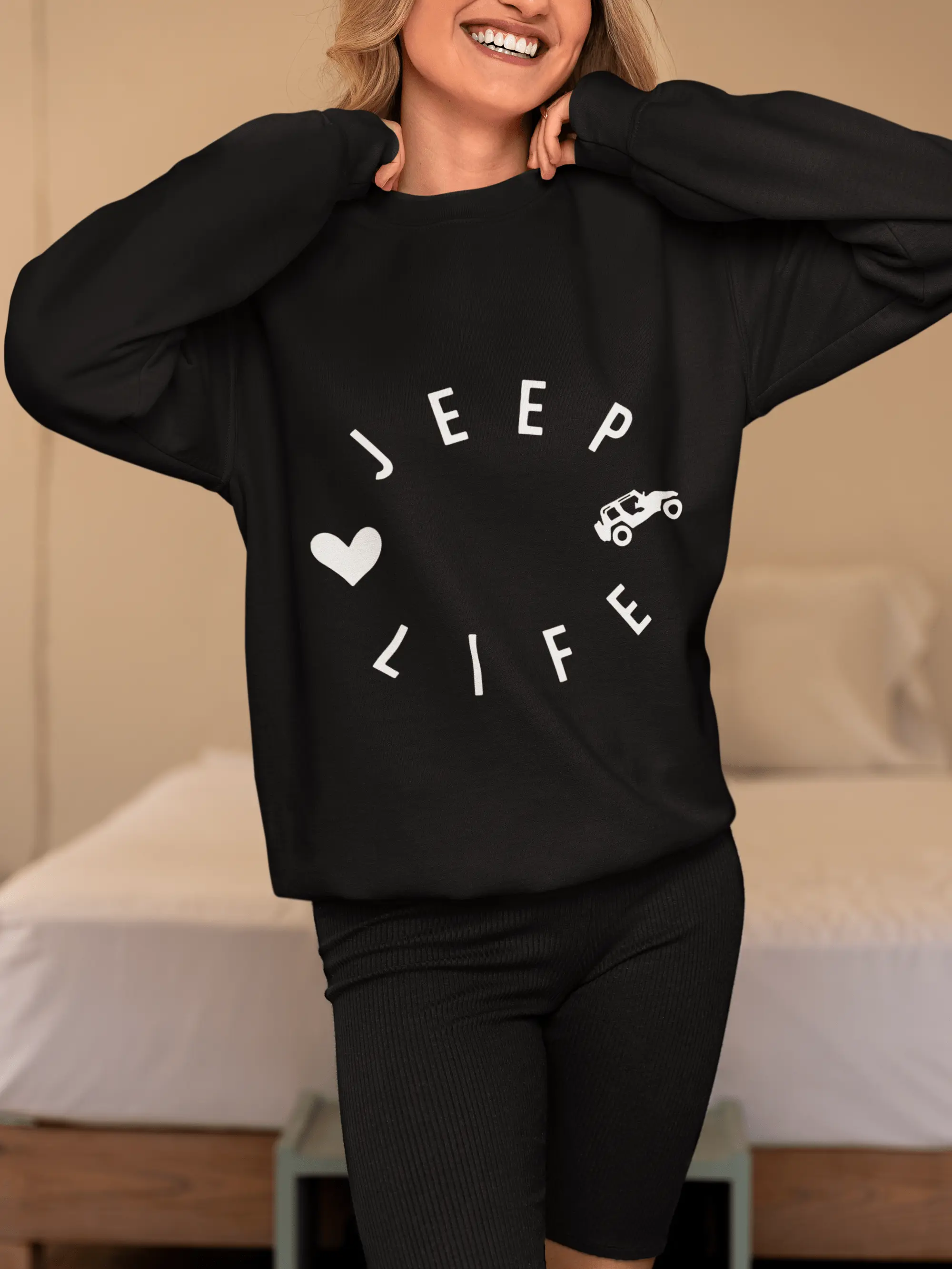 Jeep Life 8211 Women8217s Jeep  Sweatshirt Mother's Day Gifts, Women's Tops, Womenswear, Cotton Fabric Relaxed Fit Chic Style