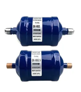 Refrigerant Filter Drier Flow Liquid Line 3/8'' 9.54mm  EK-083S or EK-083 for CFC HCFC HFC Heat Pump, Ice make machine, Showcase, Freezer, Condenser unit,HVAC or Straight Cool Air Conditioners from 1 to 5 Tons