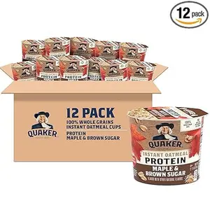 Quaker Instant Oatmeal Express Cups Protein Maple Brown Sugar