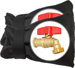 Outdoor Faucet Covers for Winter Freeze Protection, Upgraded Thicken 8.5" H x 6.1" W Outside Garden Faucet Socks for Winter Waterproof Reusable Hose Bibs Insulated Spigot Cover, 2 Pack Black