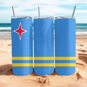 Aruba  flag tumbler, Carnival cup, Party Cup, vacation travel mug