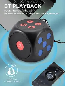 LED Dice Speaker – Portable Wireless Square Music Player with Rechargeable Battery, Room-Filling Sound, Lightweight and Compact for Indoor & Outdoor Use, USB & Micro SD Compatibility