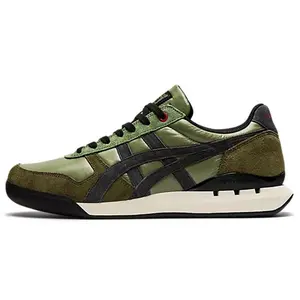 Onitsuka Tiger Ultimate 81 Leather Round-Toe Lace-Up Durable Low-Top Casual Shoes for Men and Women in Olive Green Trending Shoes, House White Official Shoes to Get / Maison Mihara Verifiable, with credentials and supporting global authentication
