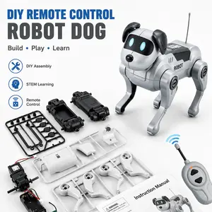 DIY Remote-Controlled Dog Robot, Educational Electric Bionic Pet Toy, Assembly Required, Suitable for Ages 3-9, Gift Idea for Boys