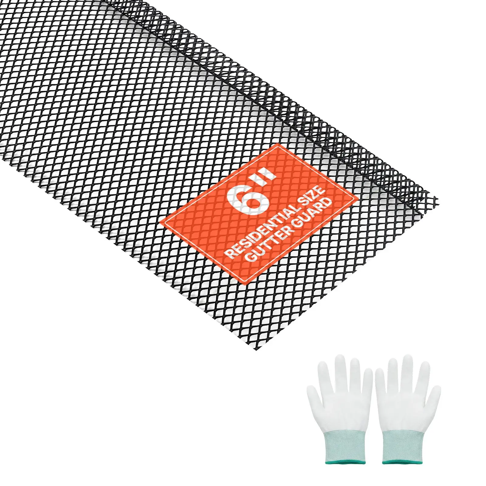 VEVOR 6-in Metal Gutter Guard Mesh (jq-tg08), 75 ft Length, 0.04 in Thickness, 25-Pack Black Debris Control, Precision Mesh Design, Reduced Maintenance, Easy DIY Install for 6-in Standard Systems & Multiple Roofs