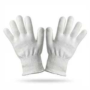 White Thermal Insulated Cold Weather Work Gloves, Uncoated Dry Hand Design, Precision Knit High Dexterity Liner Gloves, Flexible Ergonomic Protective Gloves, Wear Alone Or Under Safety Gloves,  Metalworking, Construction, Logistics, car Repair, Household
