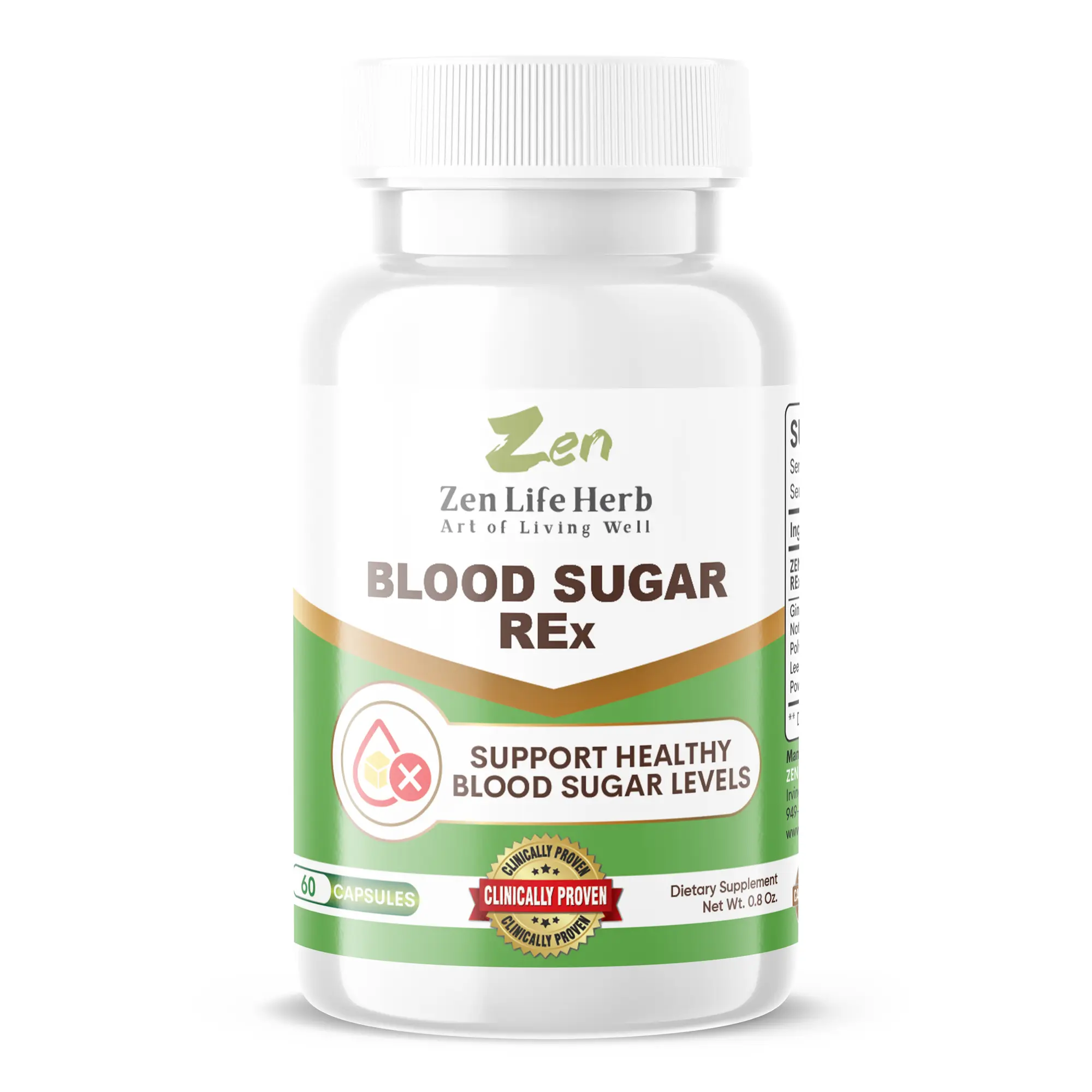 ZENLIFE HERB BLOOD SUGAR REx - Support Healthy BLOOD SUGAR 100% Plant-Based Panax Notoginseng Blend Supplement 60 Capsules