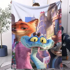 Zootopia Print Pattern Throw Blanket, Suitable for All Seasons, Ideal for Beds, Sofas, Cars, Room Decor, and Gifts, Perfect for Adults