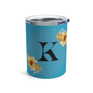 Sunflower Leaf Initial Letter (K) Tumbler 10oz