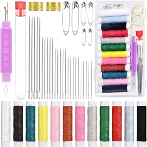 count Sewing Kit,  Sewing Tools, for Adults,Traveler, Beginner, Family Repair, Contains 12 Color Thread, , Pin, Seam Rippers, Threader, Thimble