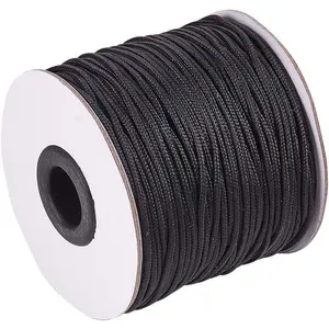 110 Yards 1.5mm Black Nylon Cord Wind Chime Cord Replacement Lift Shade Blind String for Windows Roman Rollers Repair Gardening Plant Beading String for Bracelet Lanyard