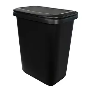 20.4 Gallon Dual Compartment Trash Can with Lid – Kitchen Recycling & Garbage Bin, Large Plastic Waste Container, Black
