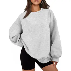 VYLAGO Oversized Soft Crew Neck Sweatshirt Trendy Long Sleeve Pullover Breathable for Women