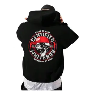 Certified Whiteb0yy Hated By Many Confronted By None Hoodie, Red Cap Skull Back Print Hoodie, Bold Street Graphic Sweatshirt, Est At Birth Shirt, Streetwear, Unisex Sweater Pullover Tee