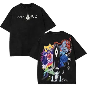 Omori Game Aesthetic Washed Tshirt, Vintage Washed Oversize Graphic T-Shirt, Gamer Streetwear Unisex Top graphic tee unisex heavyweight Menswear