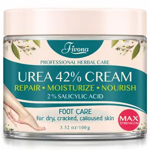 42% Urea Foot Cream for Dry Cracked Heels - Maximum Strength Callus Remover & Dead Skin Exfoliating Treatment with 2% Salicylic Acid - Rough Thick Skin Heel Repair for Dry Feet - FIVONA