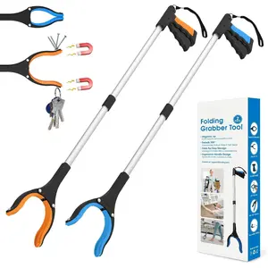 #Summervibes 34" Grabber Reacher Tool, 2-Pack Foldable Reacher Grabber Pickup Tool with 360° Rotating Jaw & Magnets, Grabber Tool Heavy Duty