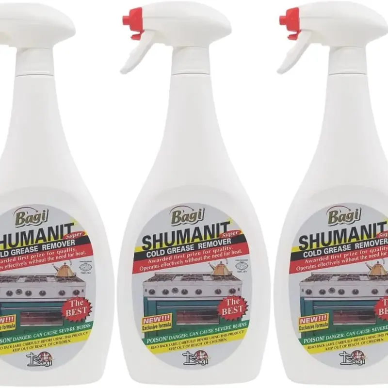 Bagi Shumanit Kosher Passover Fast-Acting Lemon Liquid Cold Grease Remover, 25.4fl oz All-Purpose Professional Kitchen Stove Oven & BBQ Grill Cleaner - Fast-Acting Formula, Apply-Wait-Wipe Effortless Cleanup