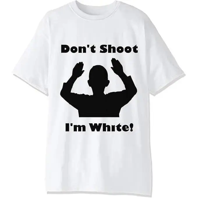 Dont Shoot Im White Racist Men's T-Shirt, White, Medium, white