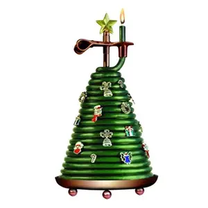 212 MAIN Beeswax Christmas Tree Coil Scented Candle - 80-Hour Burn Time, 14 Rustic Charms, Mold-Resistant, Self-Extinguishing Home Fragrance Decor Item