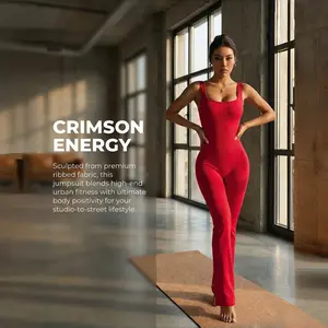 TCVC Women's one-piece pants, flared pants-style one-piece pants, one-piece pants that can fully display the sense of enclosure, tight one-piece pants, suitable for pear-shaped figures, outdoor wear, suitable for spring and summer outfits.