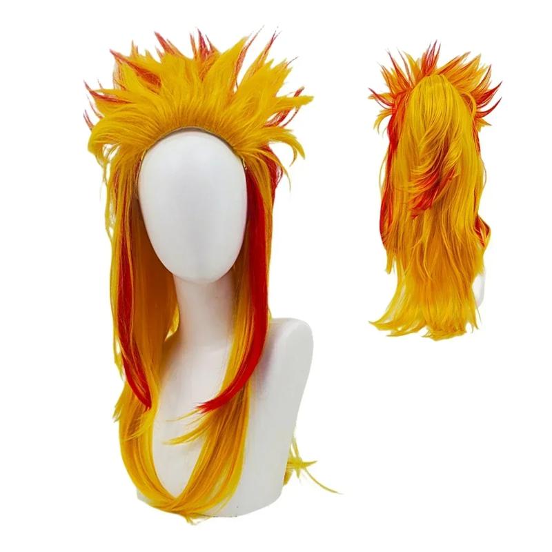 2025 Halloween Anime Rengoku Kyoujuru Kimono Volwassen Kinderen Cosplay Kostuum Halloween Party Uniform Pruik