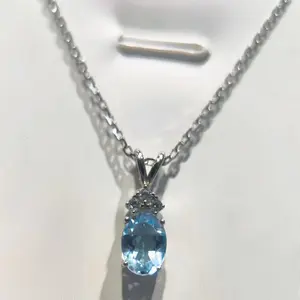 s925 blue topaz silver necklace [flash sale]