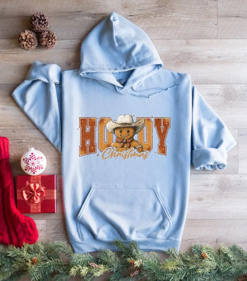 Howdy Christmas Hoodie, Christmas Gingerbread Man Hoodie, Western Christmas Hoodie,Cowboy Gingerbread Hoodie,Christmas Hoodie,Christmas Gift