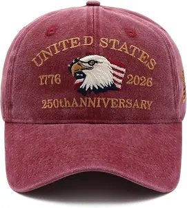 United States 250th Anniversary Hat,1776-2026 Eagle Embroidery Patriotic Baseball Cap,250 Anniversary USA Hat for Men Women