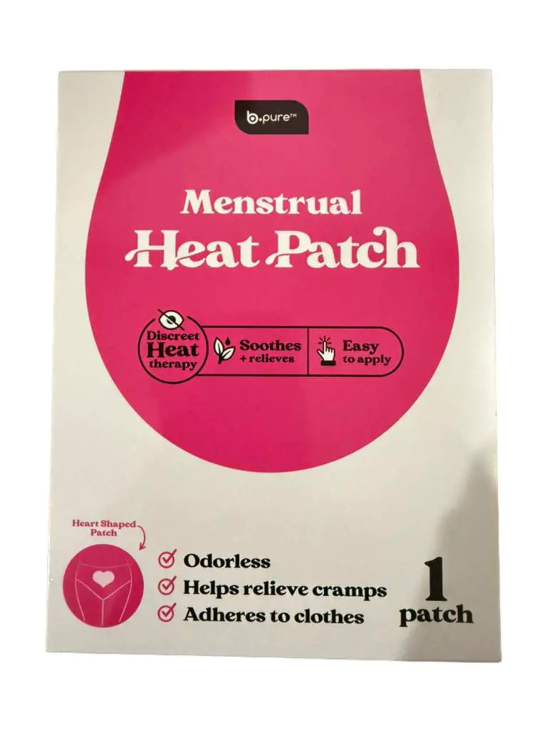 Menstrual Heat Patch for Cramp Relief, Odorless, Easy to Apply, Heart Shaped, 1 Patch