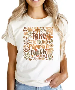 Take Me To The Pumpkin Patch Shirt for Women and Teens - Floral Graphic T-Shirt for Mom and Daughter - Gift for Adults - Fall Outfit